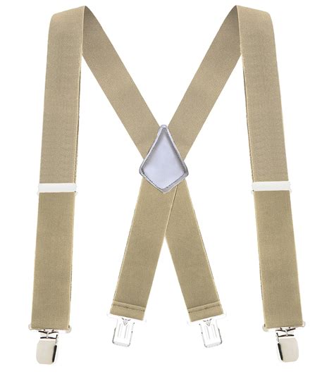 LELINTA Men's Suspenders Y-Back Clip Suspenders Adjustable Elastic Shoulder Strap - 1'' Wide, Black White Grey Rose Red. . Mens suspenders walmart
